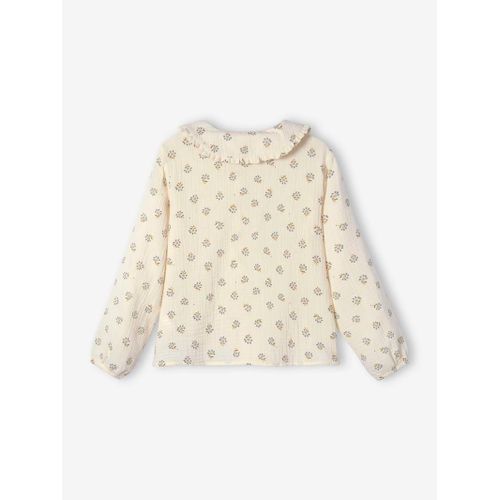 Blouse Imprimée Fleurs Fille - Écru (Vertbaudet)