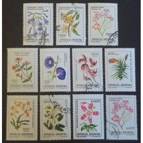 Argentine Neuf Et Oblitéré Y Et T N° 1291 Et + Lot De 11 Timbres De 1982-83 Fleurs