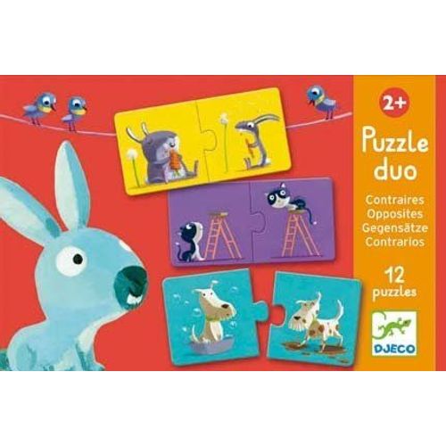 Djeco 12 Duo Puzzles - Animals And Opposites