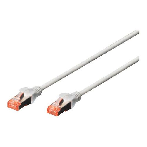 DIGITUS - Cordon de raccordement - RJ-45 (M) pour RJ-45 (M) - 25 cm - SFTP - CAT 6 - sans halogène, sans crochet - gris