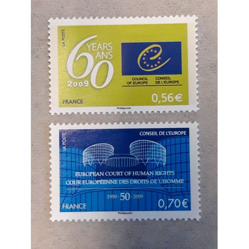 2009 Timbres De Service 142 Et 143 Neuf** Conseil De L'europe.