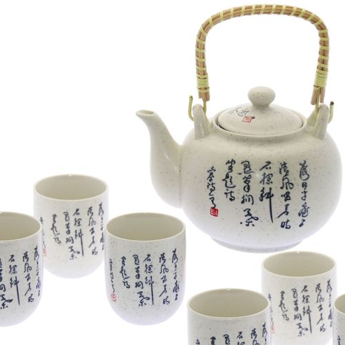 Service À Thé Chinois Complet Pour 6 Personnes En Céramique
