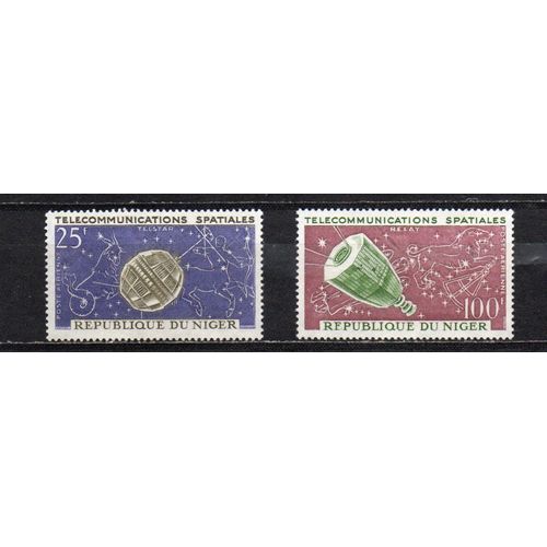 Niger- Lot De 2 Timbres Neufs- Télécommunications Spatiales