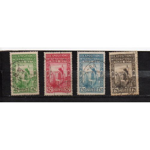 Algérie- Série De 4 Timbres Oblitérés- Exposition Internationale De 1937