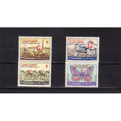 Timbres De Poste Aérienne DArabie Du Sud-Est, Dubaï (Lutte Contre La Tuberculose)
