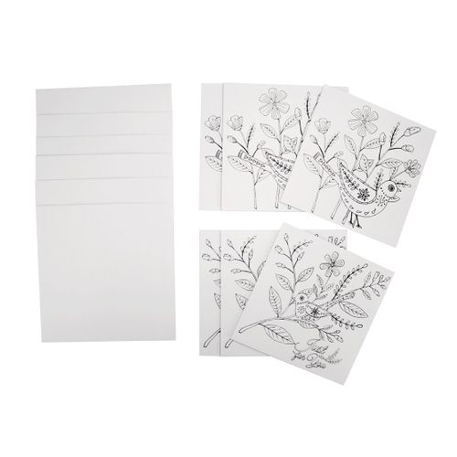 Carte À Colorier Avec Enveloppe Fleur 13,5 Cm 6 Pièces