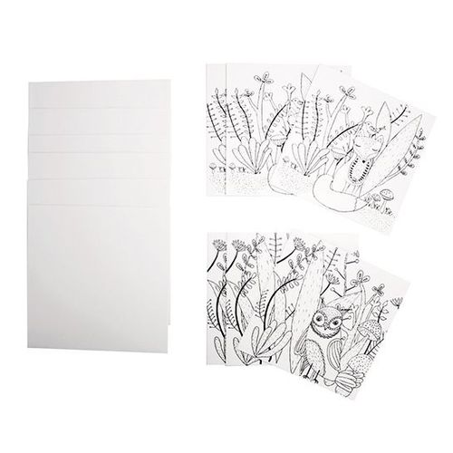 Carte À Colorier Avec Enveloppe Hibou 13,5 Cm 6 Pièces