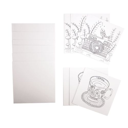 Carte À Colorier Avec Enveloppe Motifs Assortis 13,5 Cm 6 Pièces