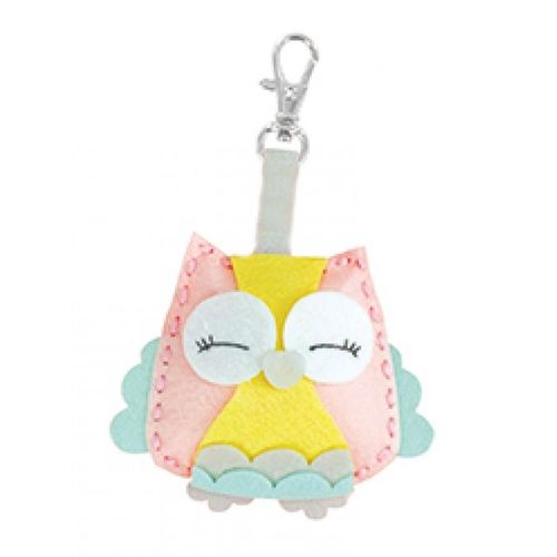Kit enfant porte-clé en feutrine à faire soi-même Hibou bleu - MegaCrea DIY