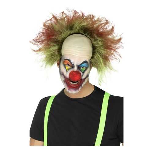 Perruque Clown Sinistre Verte Ensanglantée (Taille Unique)