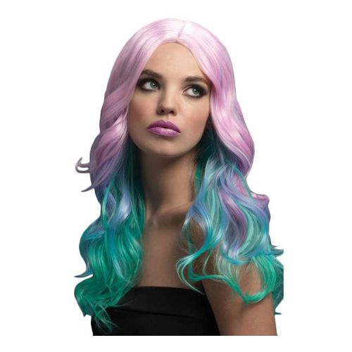 Perruque Khloe Rose Et Bleue Pastel Large (Taille Unique Femme)