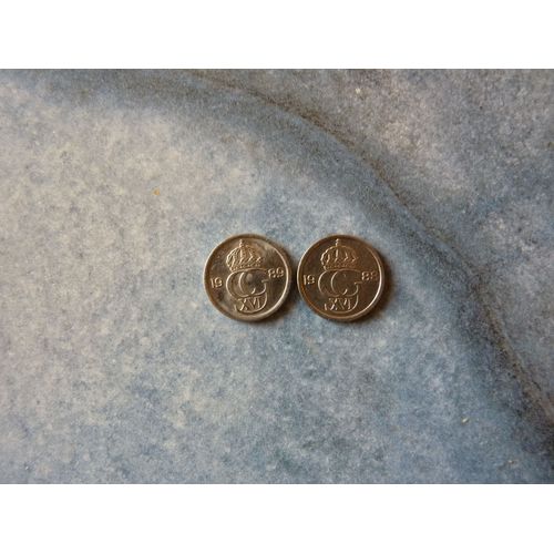 Lot De 2 Pièces De 10 Ore Suède 1988 Et 1989