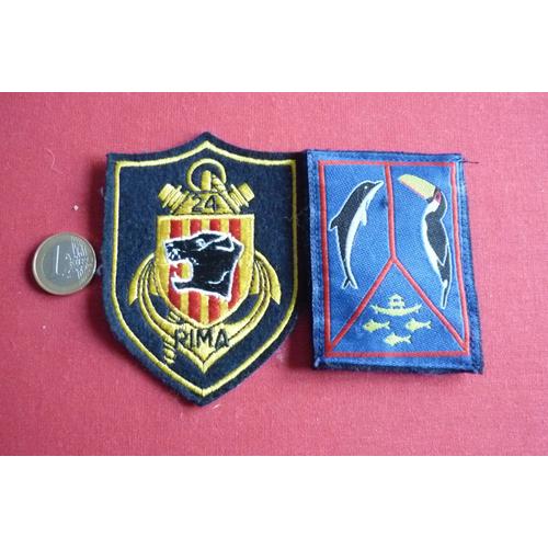 Lot De 2 Ecussons Militaire / Troupes De Marine