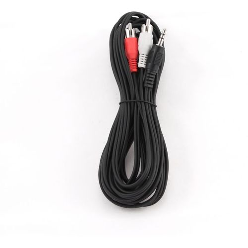 Cable Audio Jack 3""1/2 vers 2 x RCA 5m