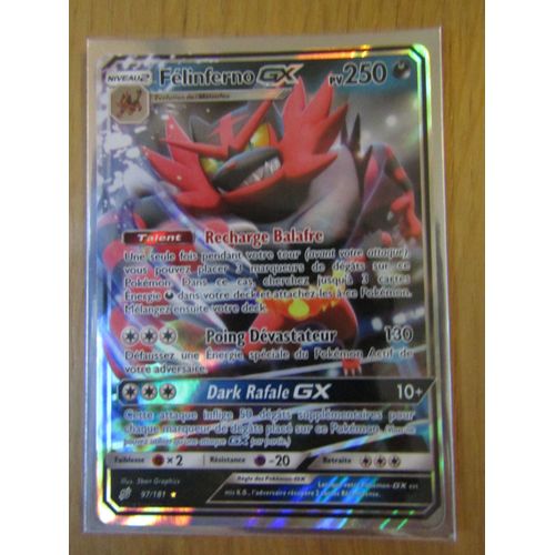 Carte Pokémon - Félinferno Gx - 97/181 - Duo De Choc