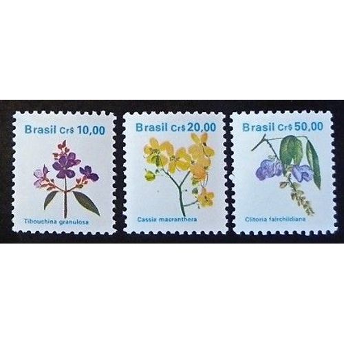 Brésil Neuf Y Et T N° 1957 1963 1964 Lot De 3 Timbres De 1990 Fleurs