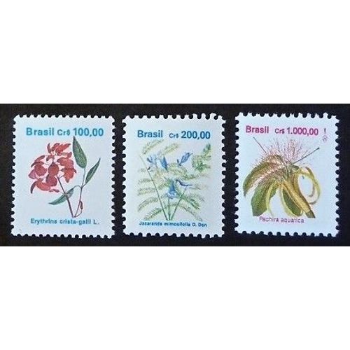 Brésil Neuf Y Et T N° 1979 2023 2093 Lot De 3 Timbres De 1990-92 Fleurs