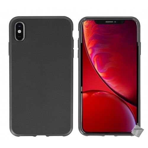 Housse Etui Coque Pochette Silicone Gel Fine Pour Apple Iphone Xs Max + Verre Trempe - Noir