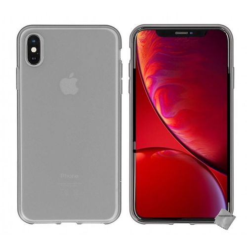 Housse Etui Coque Pochette Silicone Gel Fine Pour Apple Iphone Xs Max + Verre Trempe - Gris