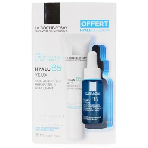 La Roche-Posay Hyalu B5 Yeux Anti-Rides À L'acide Hyaluronique 15 Ml + Sérum Concentré 10 Ml Offert 