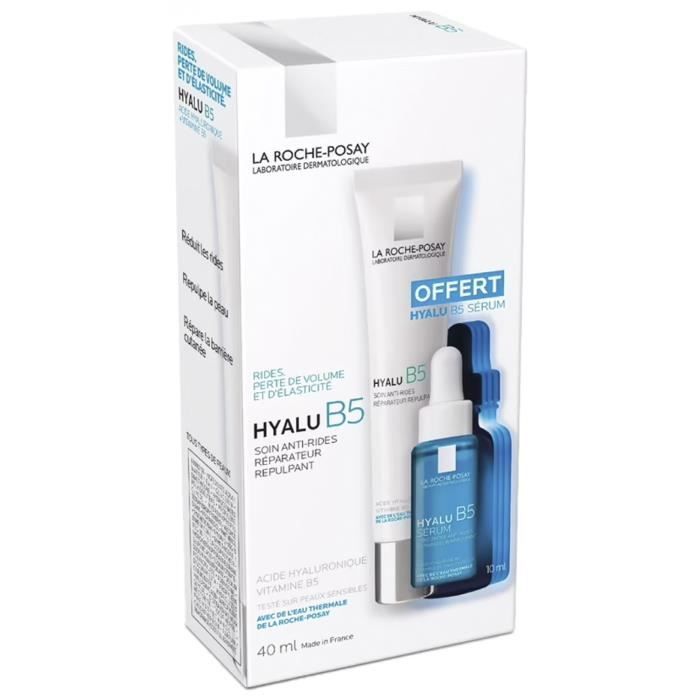 La Roche-Posay Hyalu B5 Soin Anti-Rides À L'acide Hyaluronique 40 Ml + Sérum Concentré 10 Ml Offert 