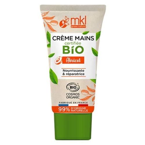 Crème Mains - Mkl Green Nature - Abricot Bio - 50ml - Non Gras - Peaux Sensibles 