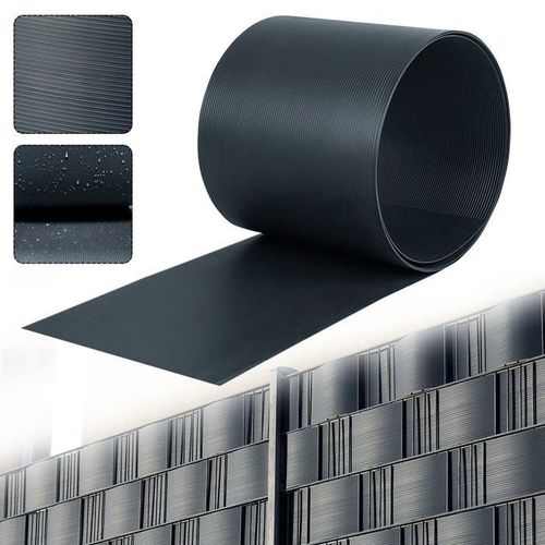 Yuenfong 10x Bandes De Brise-Vue En Pvc Dur Pour Tapis À Double Tige, Clôture De Jardin, Balcon (2,5 M X 19 Cm, Anthracite)