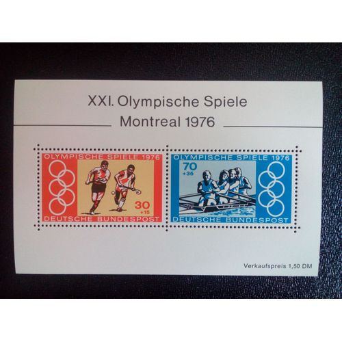 Timbre Allemagne Rfa Yt Bf 11 Xxi. Jeux Olympiques De Montréal 1976 1976