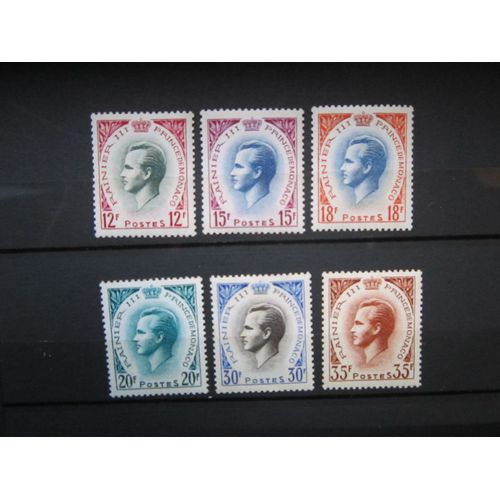 Monaco. Timbres N°423 À 426 A (1955). Prince Rainier I.I.I