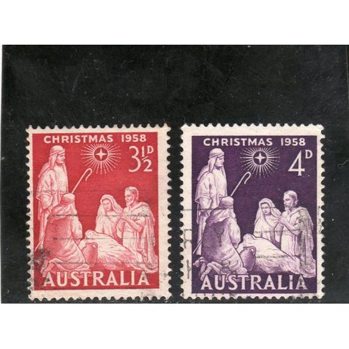 Timbres-Poste DAustralie (Noël 1958)