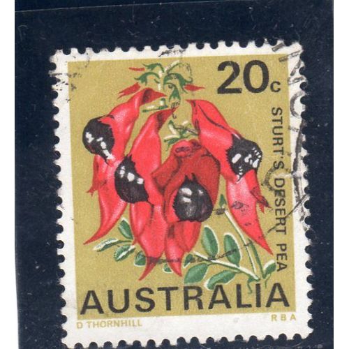 Timbre-Poste DAustralie (Emblème Des États)