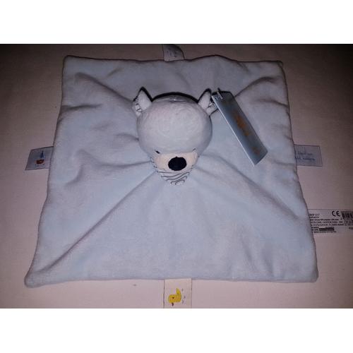 Doudou Plat Ours Ourson Monoprix Il Était Un Petit Navire Bleu Ciel Blanc Rayé Étiquettes Canard Bateau Jouet Bébé Naissance Peluche Éveil Enfant