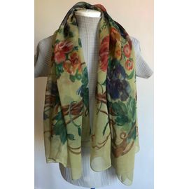 Grand Foulard Soie Imprimé Fleurs "Christian Dior