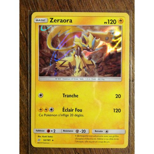 Zeraora Holographique 52/181 Série Soleil Et Lune Duo De Choc