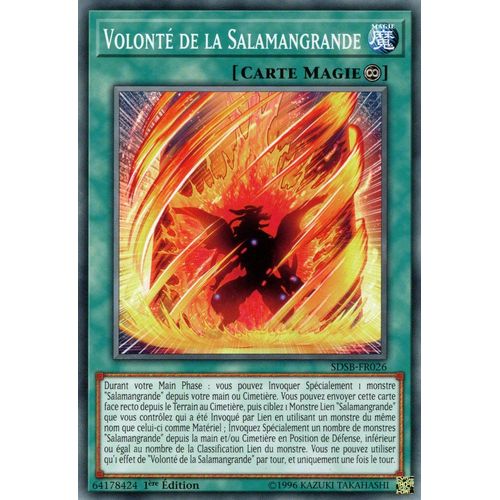 Carte Yu-Gi-Oh! - Sdsb-Fr026 - Volonté De La Salamangrande - Commune