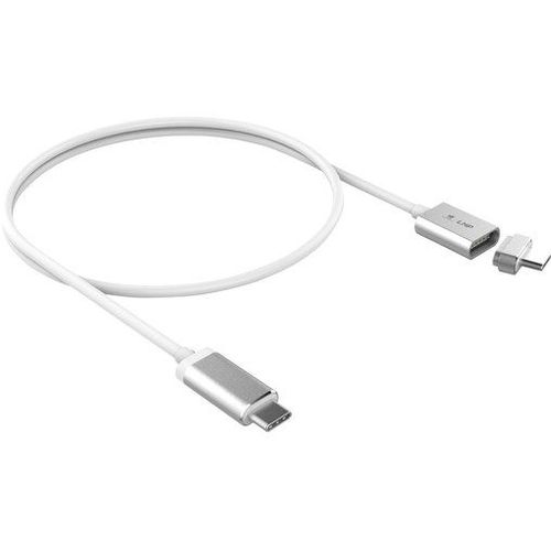 Câble de charge magnétique USB-C vers USB-C 1,8 m argent