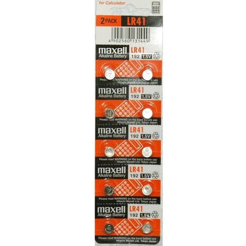 PILES BOUTON ALCALINES LR41 1.5V x5 MAXELL