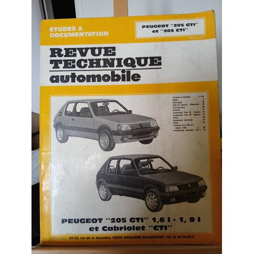 Revue Technique Automobile Peugeot 205 Gti Cti 1,6l 1,9l