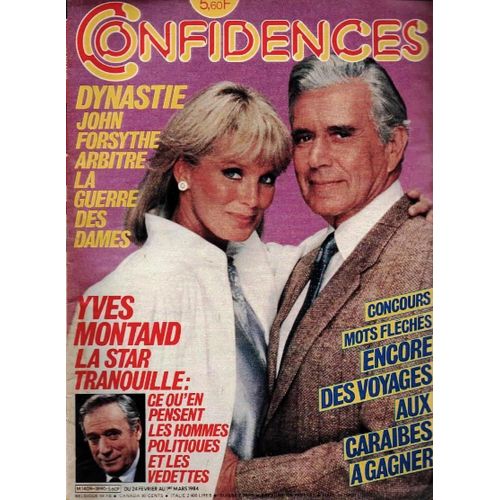 Confidences 1890 1984 Dynastie/Sharon Tate/Jaclyn Smith/Claude Barzotti/Anicee Alvina/Linda De Suza/Pierre Perret/Goldsmith Clio/Yves Montand