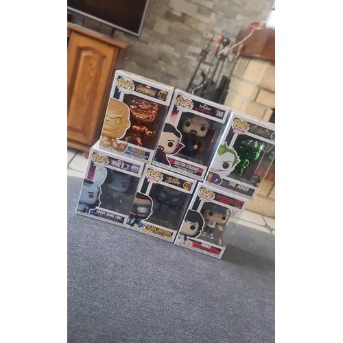 Lot De Figurines Funko Pop : The Joker (53), Doctor Strange (1000), Thanos (289), Loki (972), Black Lightning (426), Mike (1239)
