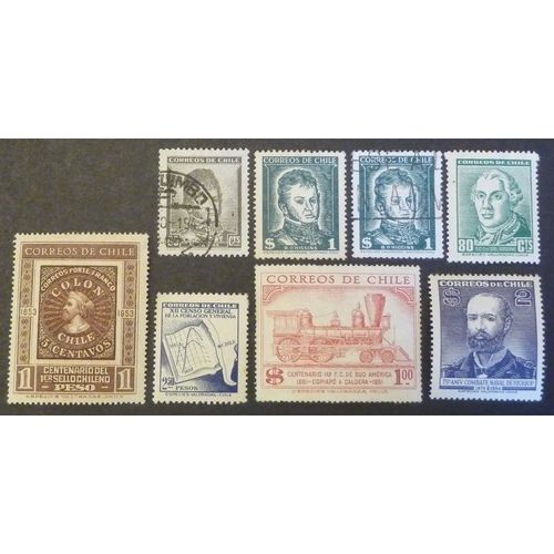 Chili Neuf Et Oblitéré Y Et T N° 219 Et + Lot De 8 Timbres De 1948-54