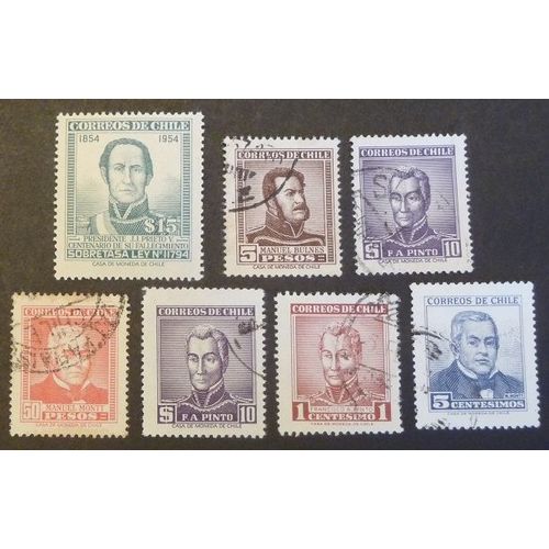 Chili Neuf Et Oblitéré Y Et T N° 258 Et + Lot De 7 Timbres De 1955-60