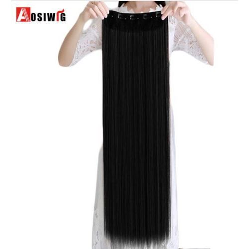 Très Longue Extension Cheveux Long Naturel Top Qualité 100 Cm Châtain Fixation 5 Clips. 38 Pouces