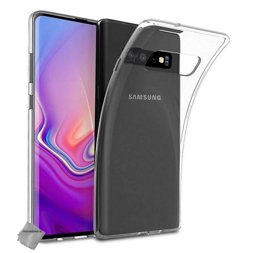 Housse Etui Coque Silicone Gel Samsung Galaxy S10 Plus + Film Ecran Transparent Tpu