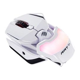 Mad Catz R.A.T. 2+ - Souris - droitiers et gauchers - optique - 5 boutons - filaire - USB - blanc
