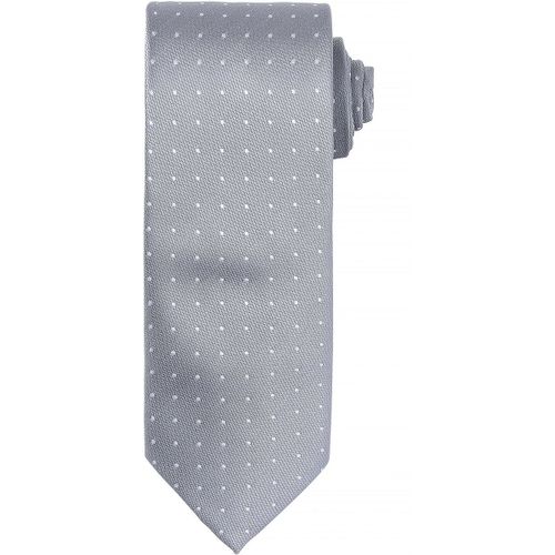 Cravate ? Petits Pois - Pr781 - Gris Silver Et Blanc