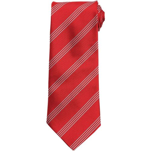 Cravate ? 4 Rayures - Pb62 - Rouge Ray? Gris