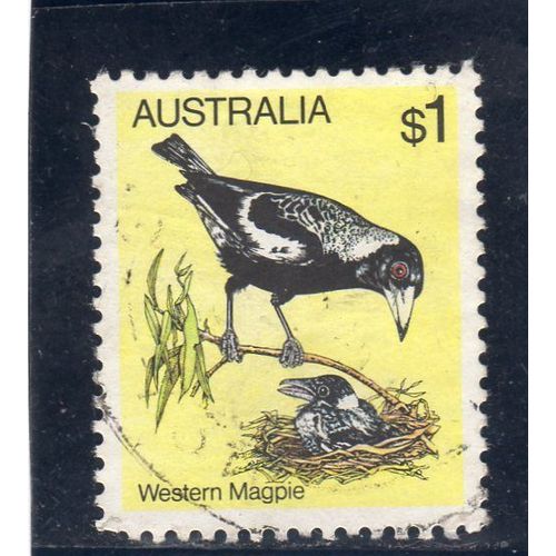 Timbre-Poste DAustralie (Oiseau Et Son Nid)