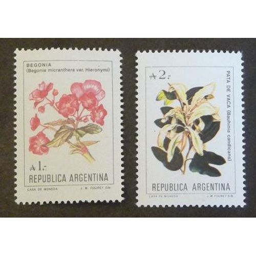 Argentine Neuf Y Et T N° 1480 1649 Lot De 2 Timbres De 1985-88 Fleurs