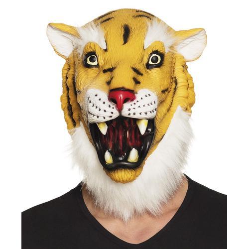 Masque Adulte Latex Intégral Tigre, Unisex Taille Unique